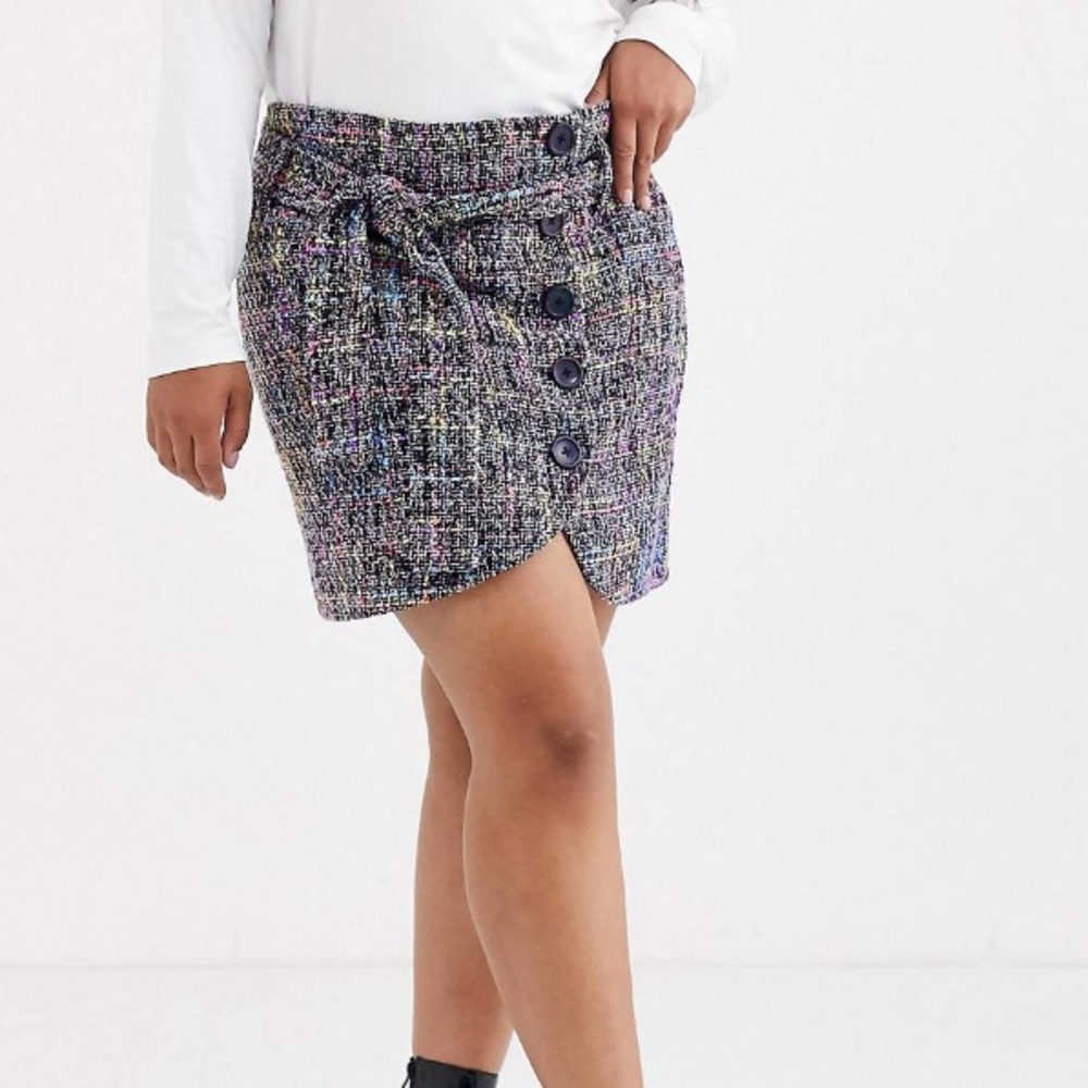 ASOS Tweed Multicolor Mini Skirt